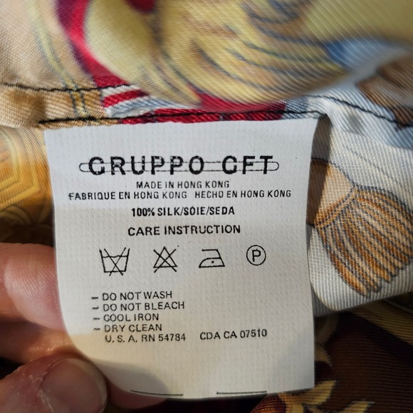 Emanuel Ungaro Vintage 100% Silk Baroque Scarf Print Maxi Skirt Black Gold 4 - Picture 8 of 12